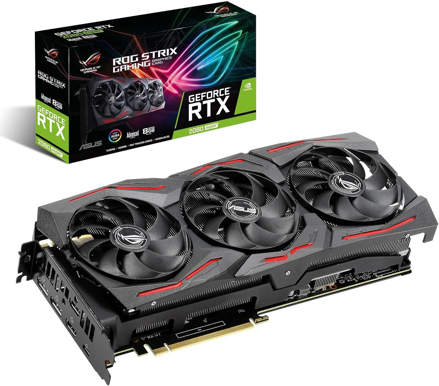 کارت گرافیک گیمینگ ایسوس ROG Strix GeForce RTX 2080 Super Advanced Overclocked 8G GDDR6 HDMI DP 1.4 USB Type-C (ROG-STRIX-RTX-2080S-A8G)