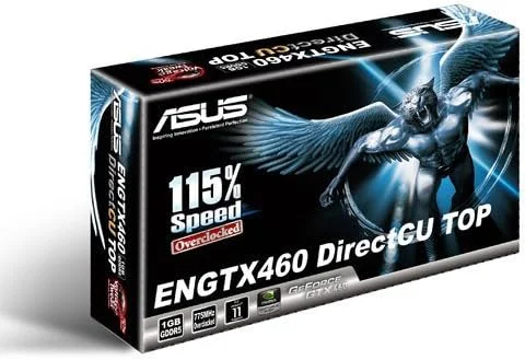 کارت گرافیک ایسوس nVidia GeForce GTX460 با 1 گیگابایت حافظه DDR5، خروجی 2DVI/HDMI و رابط PCI-Express، مدل ENGTX460 DC TOP/2DI/1GD5/V2