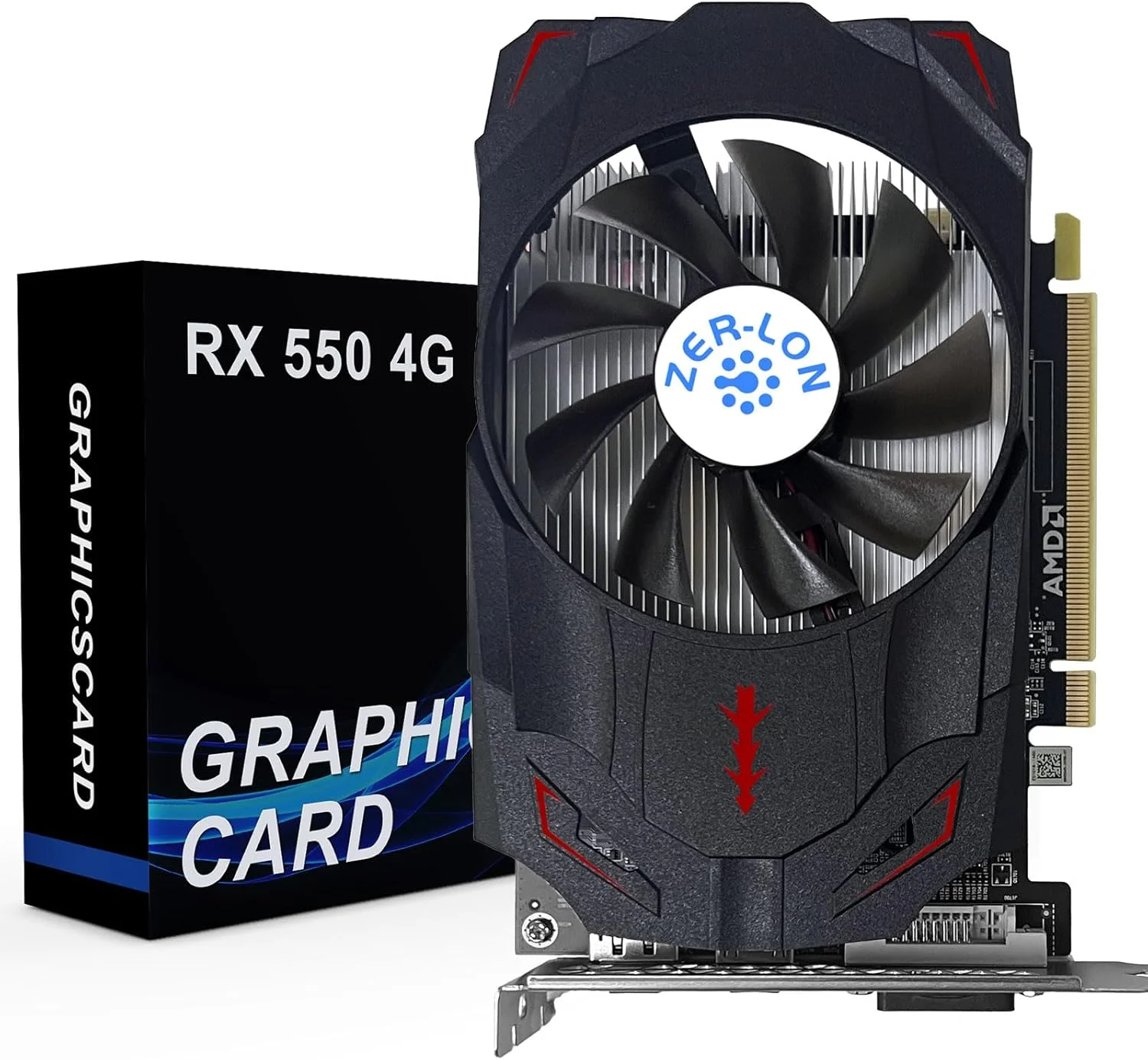 کارت گرافیک Radeon RX 550 با 4 گیگابایت حافظه، GDDR5 128 بیتی PCIE 3.0، پردازنده گرافیکی گیمینگ کامپیوتر، کارت ویدیو 1183 مگاهرتز با پورت های HDMI/DP/DVI و پشتیبانی از 4K