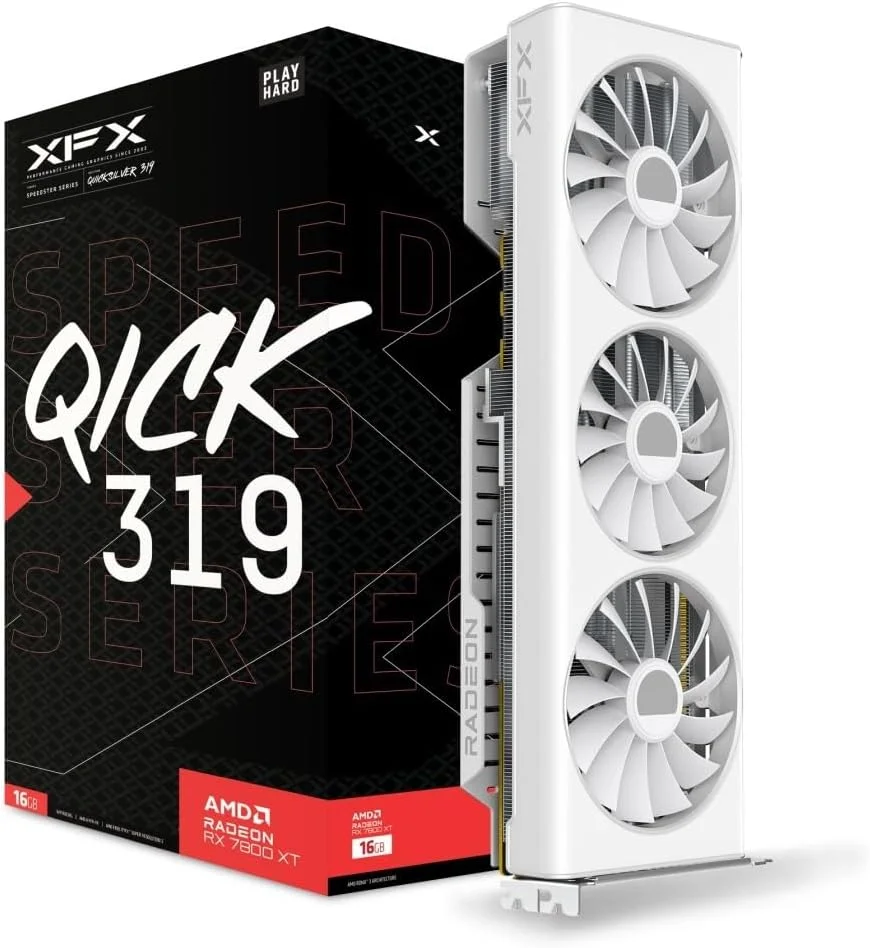 کارت گرافیک گیمینگ XFX Speedster QICK319 Radeon RX 7800 XT White CORE با 16 گیگابایت GDDR6 HDMI 3xDP، AMD RDNA 3 RX-78TQICKW9