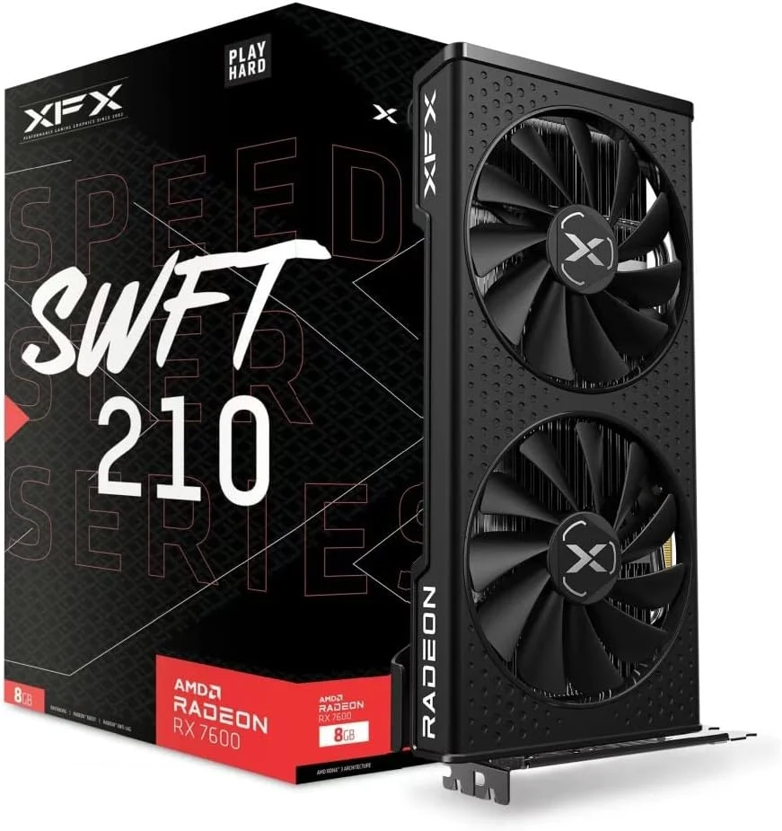 کارت گرافیک XFX Speedster SWFT210 Radeon RX 7600 با 8 گیگابایت GDDR6 HDMI 3xDP، AMD RDNA 3 RX-76PSWFTFY