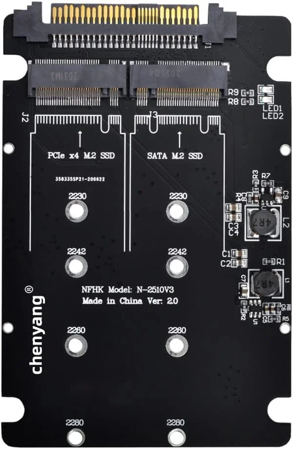 تبدیل کننده هارد درایو M.2 NVME/NGFF SATA SSD به U.2 SFF-8639 2 در 1 (NVME به SATA کار نمی کند)