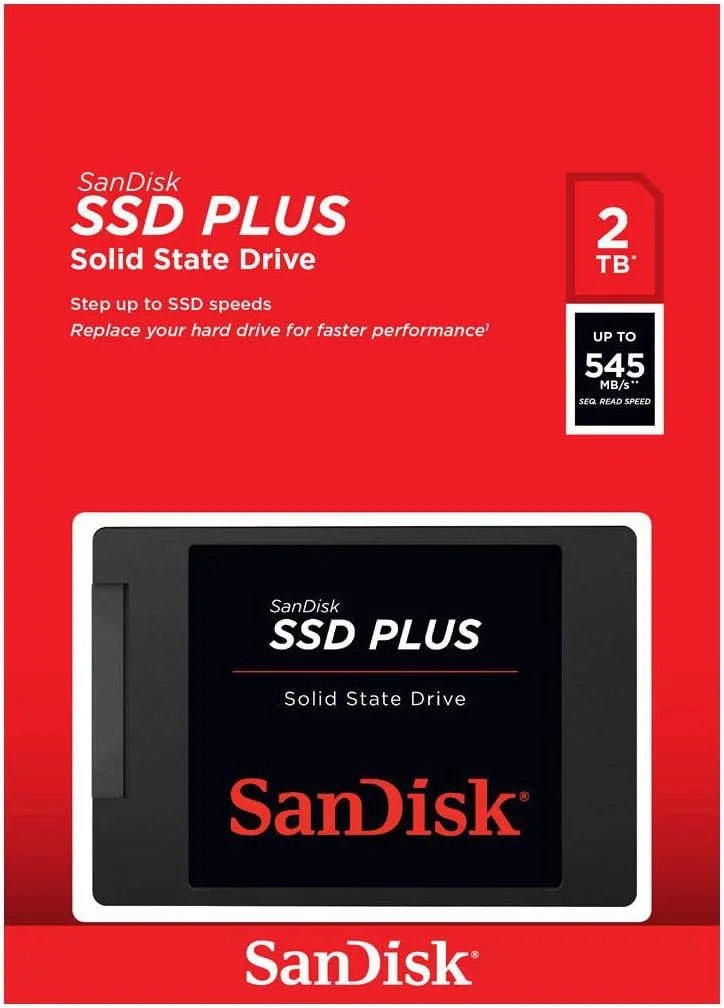 حافظه اس اس دی داخلی 2 ترابایتی SanDisk SSD PLUS - SATA III 6 Gb/s، 2.5 اینچ / 7 میلی متر، تا 545 مگابایت بر ثانیه - SDSSDA-2T00-G26 حافظه اس اس دی داخلی 2 ترابایتی SanDisk SSD PLUS - SATA III 6 Gb/s، 2.5 اینچ / 7 میلی متر، تا 545 مگابایت بر ثانیه - SDSSDA-2T00-G26