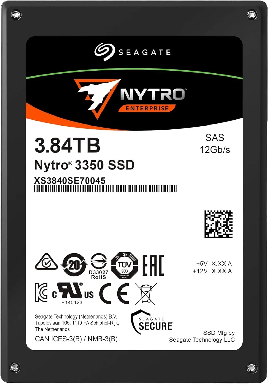 حافظه اس اس دی داخلی سیگیت Nytro 3050 با ظرفیت 3.84 ترابایت، سایز 2.5 اینچ و رابط SAS 12Gb/s