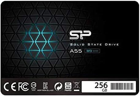 حافظه اس اس دی 256 گیگابایتی سیلیکون پاور مدل A55 با فناوری 3D NAND و کش SLC، رابط SATA III 2.5 اینچی 7 میلی‌متری