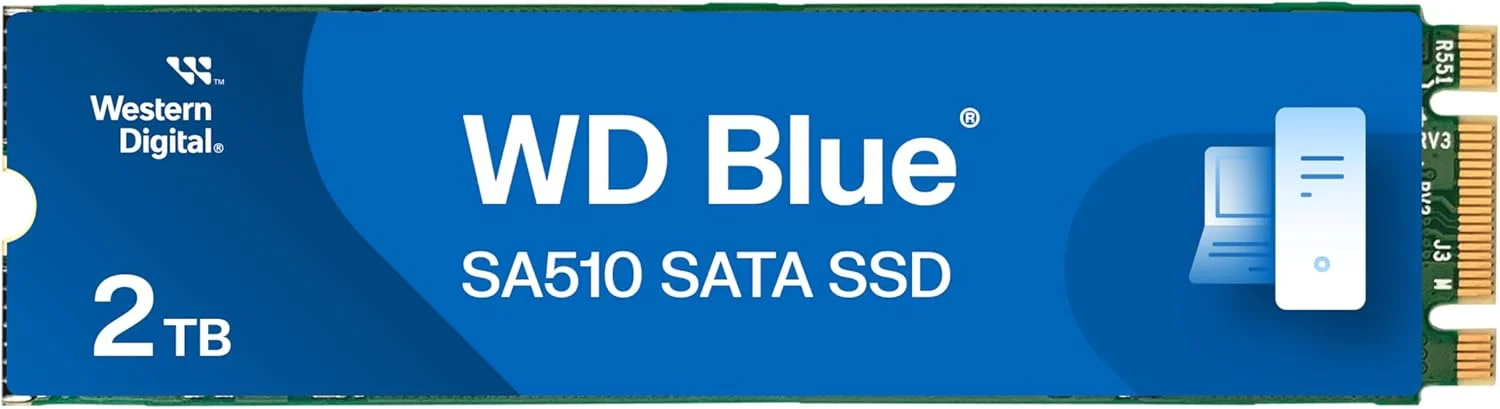 حافظه اس اس دی 2 ترابایتی اینترنال وسترن دیجیتال WD Blue SA510 SATA - SATA III 6 Gb/s، M.2 2280، سرعت تا 560 مگابایت بر ثانیه - WDS200T3B0B
