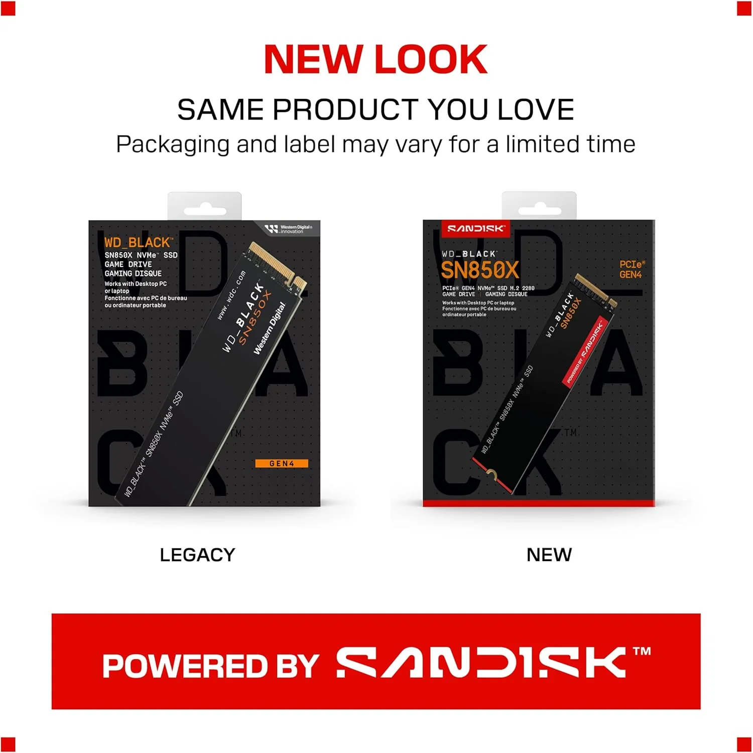 درایو حالت جامد WD_BLACK SN850X 2TB NVMe SSD داخلی گیمینگ - Gen4 PCIe، M.2 2280، تا 7,300 مگابایت بر ثانیه - WDS200T2X0E