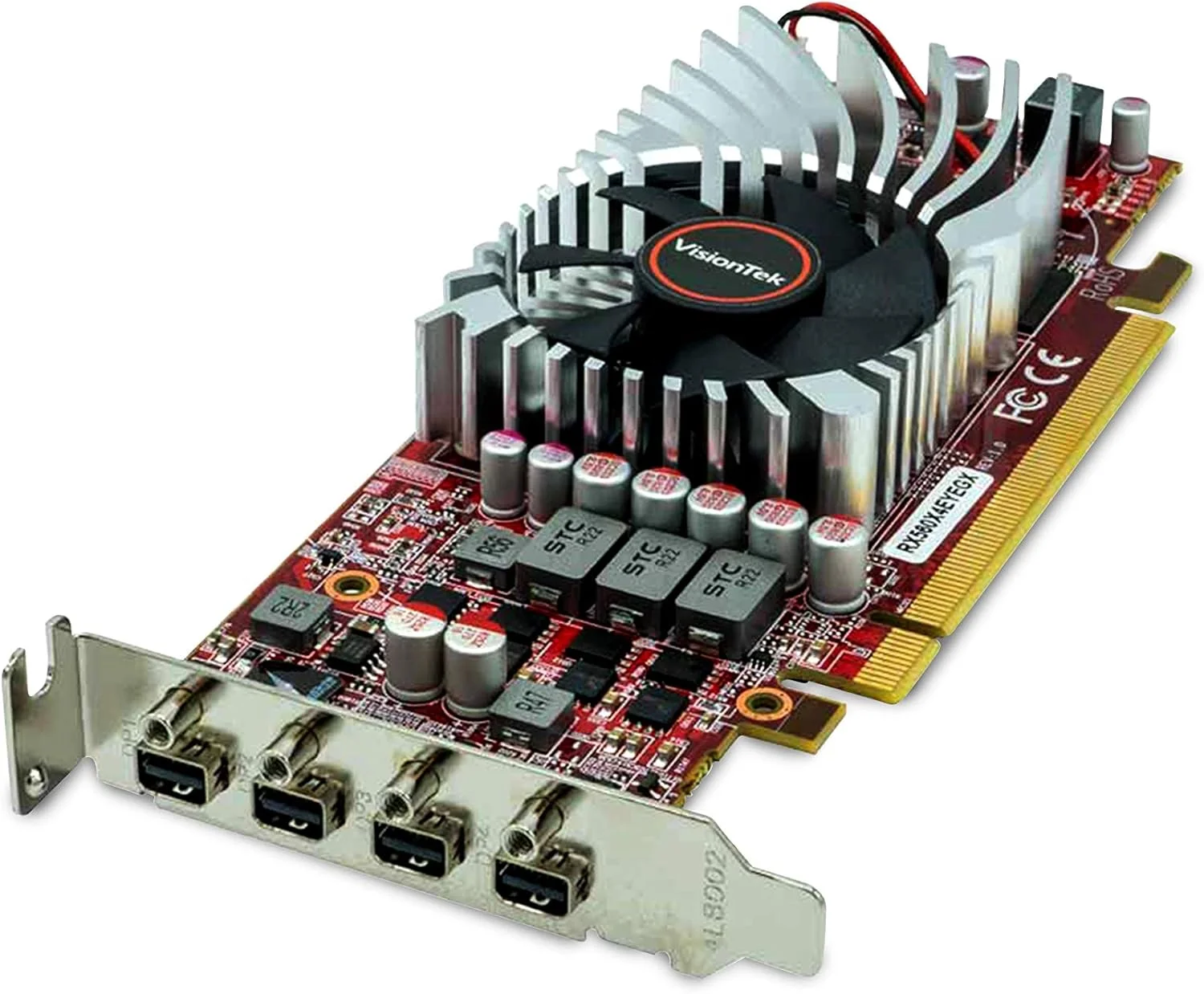 کارت گرافیک ویژن‌تک Radeon RX 560 با 4 گیگابایت حافظه GDDR5، خروجی 4K، دارای 4 پورت Mini DisplayPort، صدای فراگیر 7.1 کاناله، PCI Express، GPU با مشخصات پایین، ATX و SFF - مدل 901278