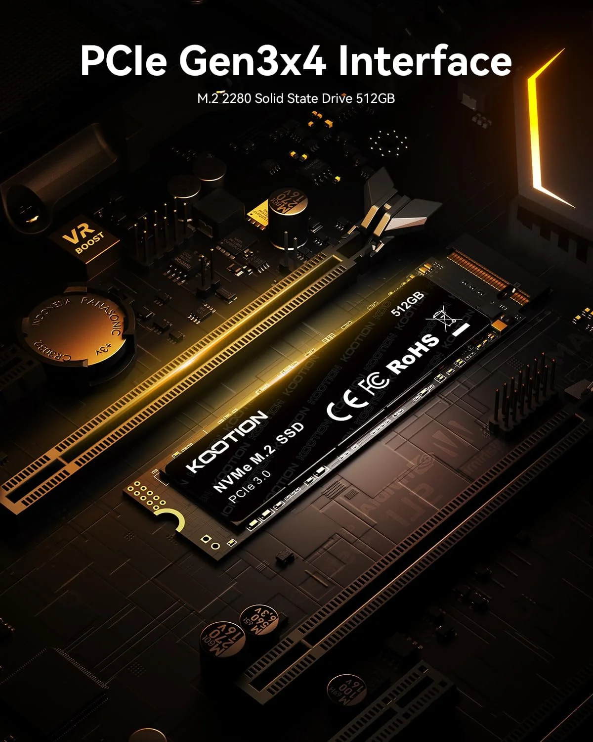 درایو حالت جامد داخلی 512 گیگابایتی KOOTION PCIe 3.0 M.2 PCle 3.0x4 SSD NVMe M.2 2280، سرعت خواندن تا 3500 مگابایت بر ثانیه، حرارت کمتر، فضای ذخیره سازی بزرگ، هارد درایو حالت جامد داخلی M.2 برای کامپیوتر