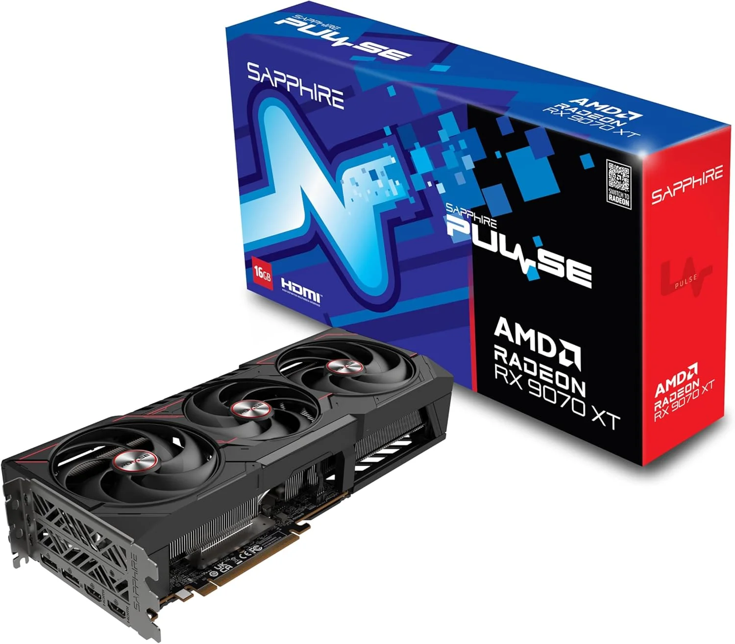کارت گرافیک گیمینگ سافایر پالس AMD Radeon™ RX 9070 XT با 16 گیگابایت حافظه GDDR6 و معماری AMD RDNA 4