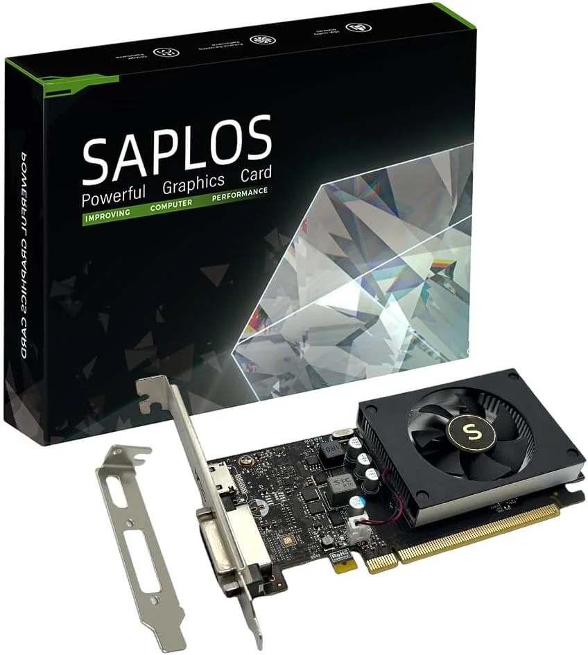 کارت گرافیک GT 1030 با 4 گیگابایت حافظه GDDR4 64 بیتی، HDMI DVI، تک اسلات با ارتفاع کم، کارت ویدیویی کامپیوتر، GPU، پشتیبانی از 4K، DirectX 12، پشتیبانی از 2 نمایشگر