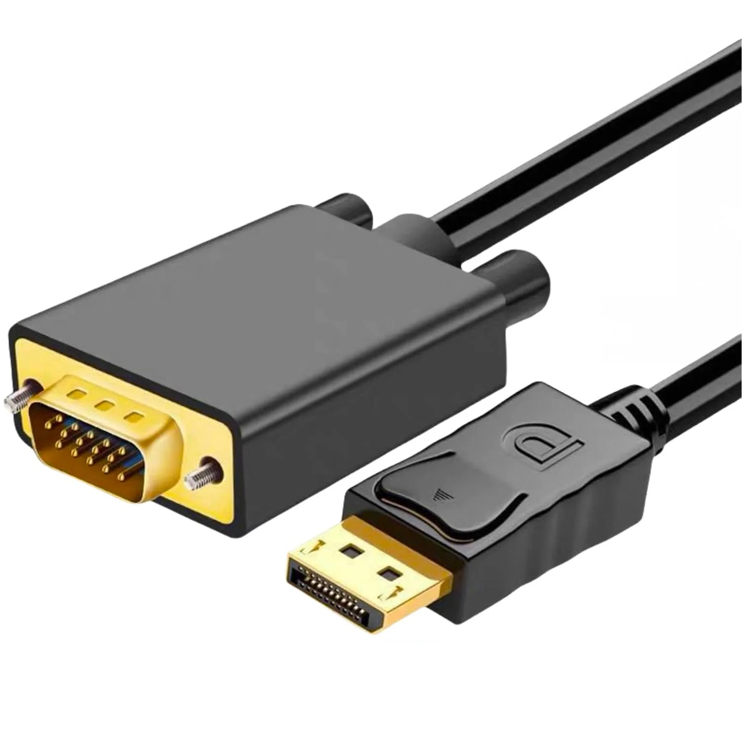 کابل DisplayPort به VGA طول 1.8 متر، آداپتور Display Port DP به VGA، کابل ویدیویی 1080P@60Hz از لپ‌تاپ/کامپیوتر (DP) به مانیتور/پروژکتور (VGA)، (غیر دو طرفه، نه برای HDMI یا USB)