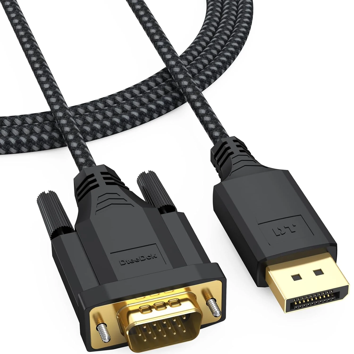 کابل DisplayPort به VGA طول 1.8 متر، مبدل Display Port DP به VGA با رزولوشن 1080P@60Hz، کابل نر به نر با روکش بافته شده برای مانیتور، کامپیوتر، لپ تاپ، پروژکتور و تلویزیون