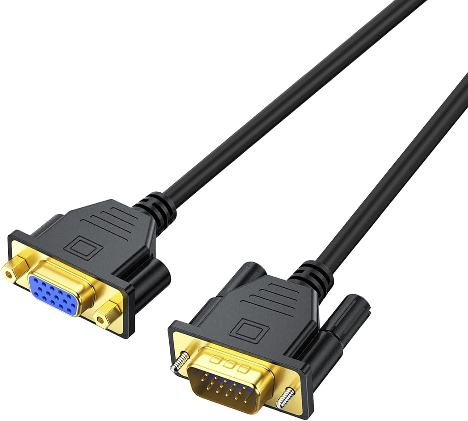 کابل افزایش طول VGA، کابل VGA نر به ماده 6 فوت 15 پین (نه 9 پین)، کابل آداپتور ویدیو مانیتور SVGA نر به ماده HD15 با پشتیبانی از کیفیت 1080P Full HD برای لپ تاپ، کامپیوتر، پروژکتور، HDTV، نمایشگر