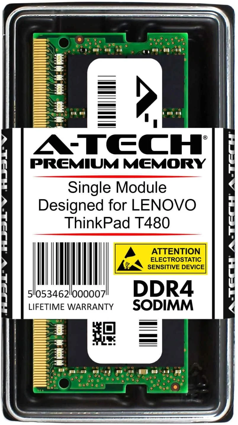 رم 16 گیگابایتی A-Tech برای لنوو ThinkPad T480 | DDR4 2400 SODIMM PC4-19200 1.2V ماژول ارتقاء حافظه 260 پین