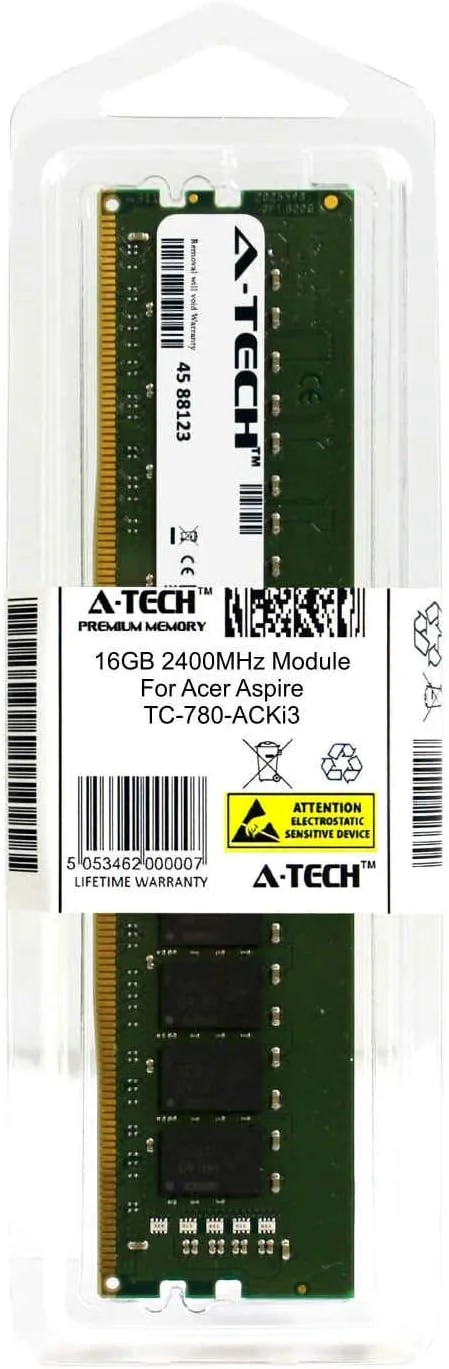 رم 16 گیگابایتی A-Tech سازگار با مادربرد دسکتاپ و ورک استیشن Acer Aspire TC-780-ACKi3، حافظه رم DDR4 2400Mhz (ATMS267093A25822X1)