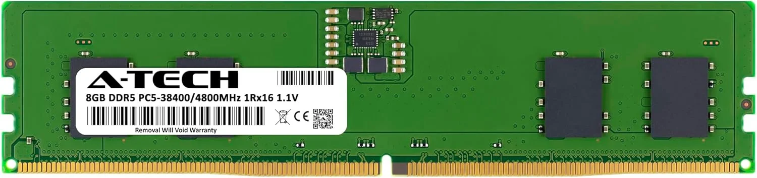 رم ۸ گیگابایتی A-Tech جایگزین برای Crucial CT8G48C40U5 | DDR5 4800MHz PC5-38400 DIMM 1Rx16 1.1V 288-Pin Non-ECC ماژول حافظه دسکتاپ (CT8G48C40U5-ATC)