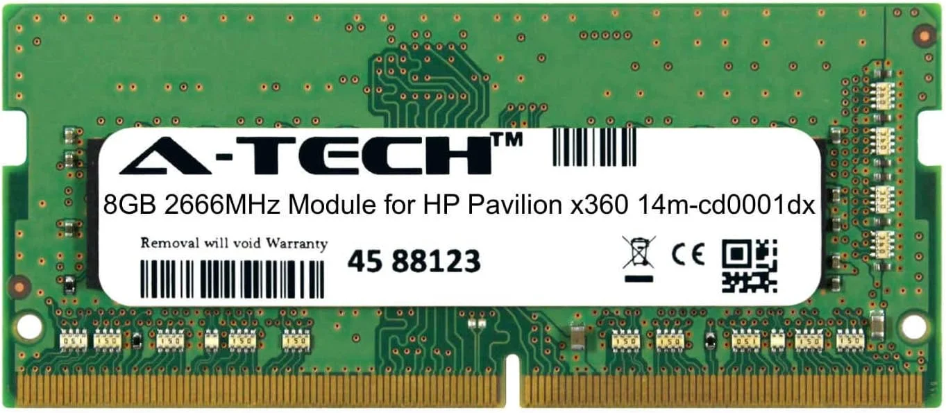 ماژول 8 گیگابایتی A-Tech برای لپ تاپ و نوت بوک HP Pavilion x360 14m-cd0001dx، رم DDR4 2666Mhz سازگار (ATMS313496A25978X1)