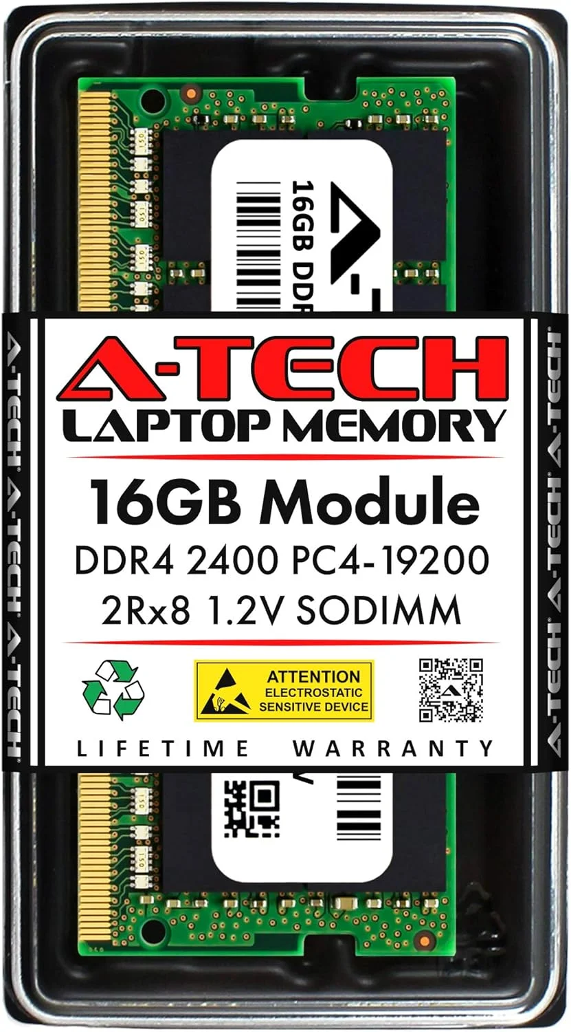 ای-تک 16 گیگابایت DDR4 2400 مگاهرتز SODIMM PC4-19200 (PC4-2400T) CL17 2Rx8 ماژول حافظه رم لپ تاپ غیر ECC