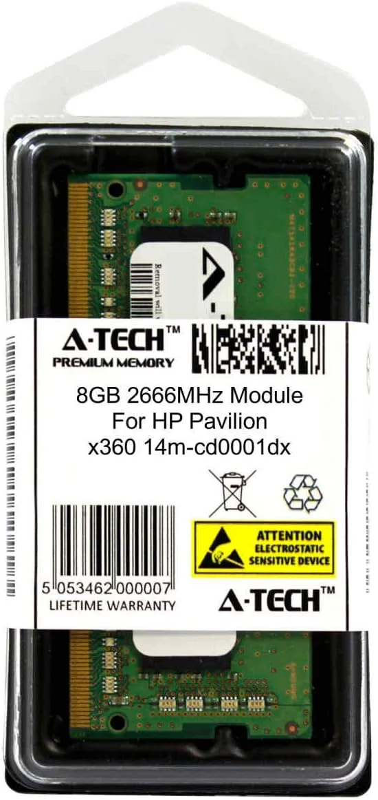 ماژول 8 گیگابایتی A-Tech برای لپ تاپ و نوت بوک HP Pavilion x360 14m-cd0001dx، رم DDR4 2666Mhz سازگار (ATMS313496A25978X1)