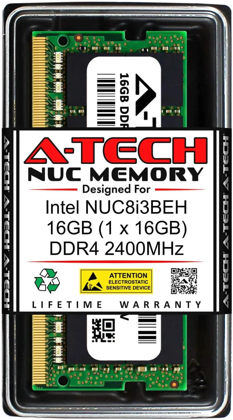 رم 16 گیگابایتی A-Tech برای کیت Intel NUC8i3BEH NUC | DDR4 2400MHz PC4-19200 1.2V ماژول ارتقاء حافظه SODIMM