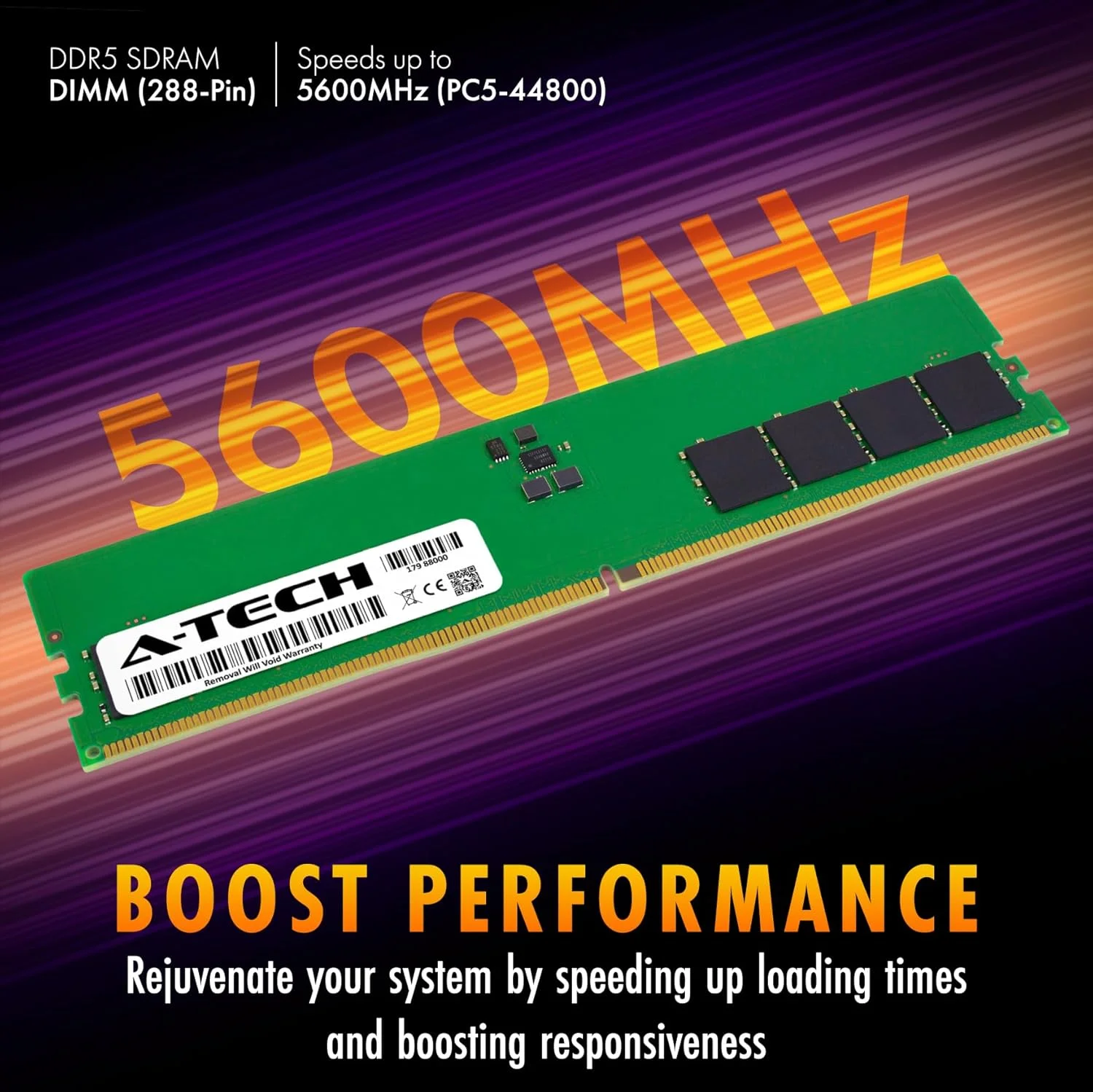 رم 32 گیگابایتی A-Tech برای مادربرد ASUS ROG Strix Z690-A, Z690-E, Z690-G, Z690-F Gaming WiFi | DDR5 5600MHz PC5-44800 DIMM 2Rx8 1.1V 288-Pin Non-ECC UDIMM ارتقاء حافظه