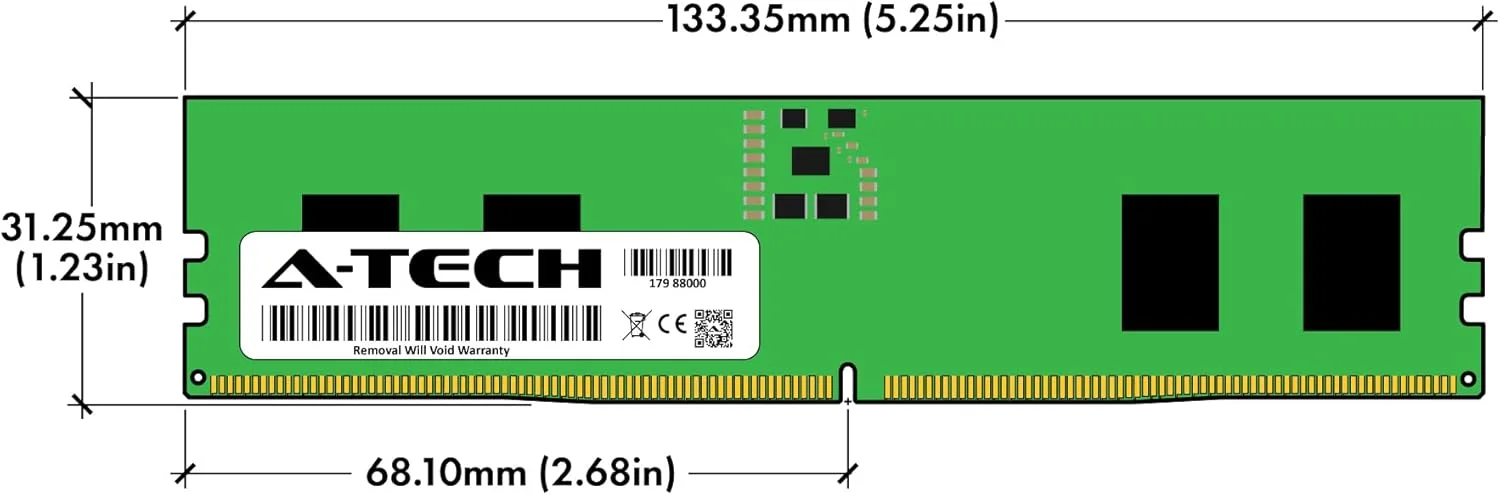 کیت ۱۶ گیگابایتی (۲x۸ گیگابایت) رم A-Tech برای مادربرد ASUS ROG Strix Z790-H Gaming WiFi | DDR5 5600MHz PC5-44800 DIMM 1.1V 288-Pin Non-ECC UDIMM ارتقاء حافظه