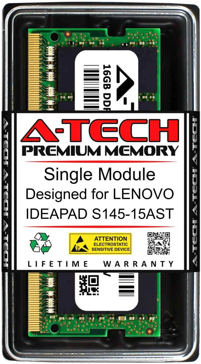 رم 16 گیگابایتی A-Tech برای لنوو IDEAPAD S145-15AST | DDR4 2400MHz SODIMM PC4-19200 260-Pin Non-ECC