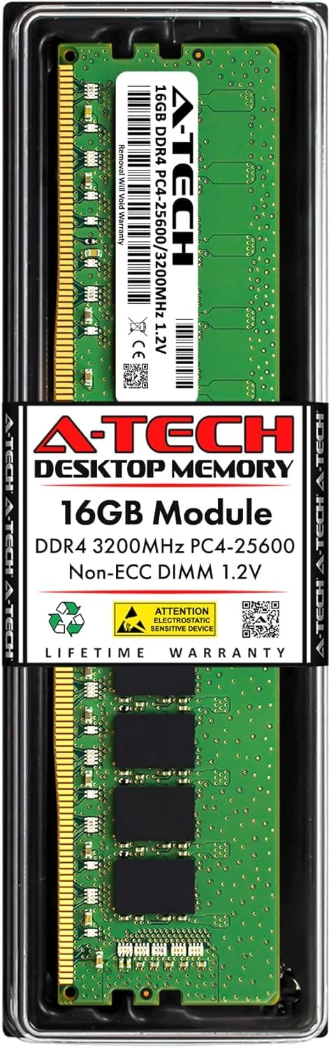 رم 16 گیگابایتی A-Tech برای کامپیوتر رومیزی ASUS ExpertCenter D5 Tower D500TE | DDR4 3200MHz PC4-25600 DIMM 1.2V 288-Pin Non-ECC UDIMM