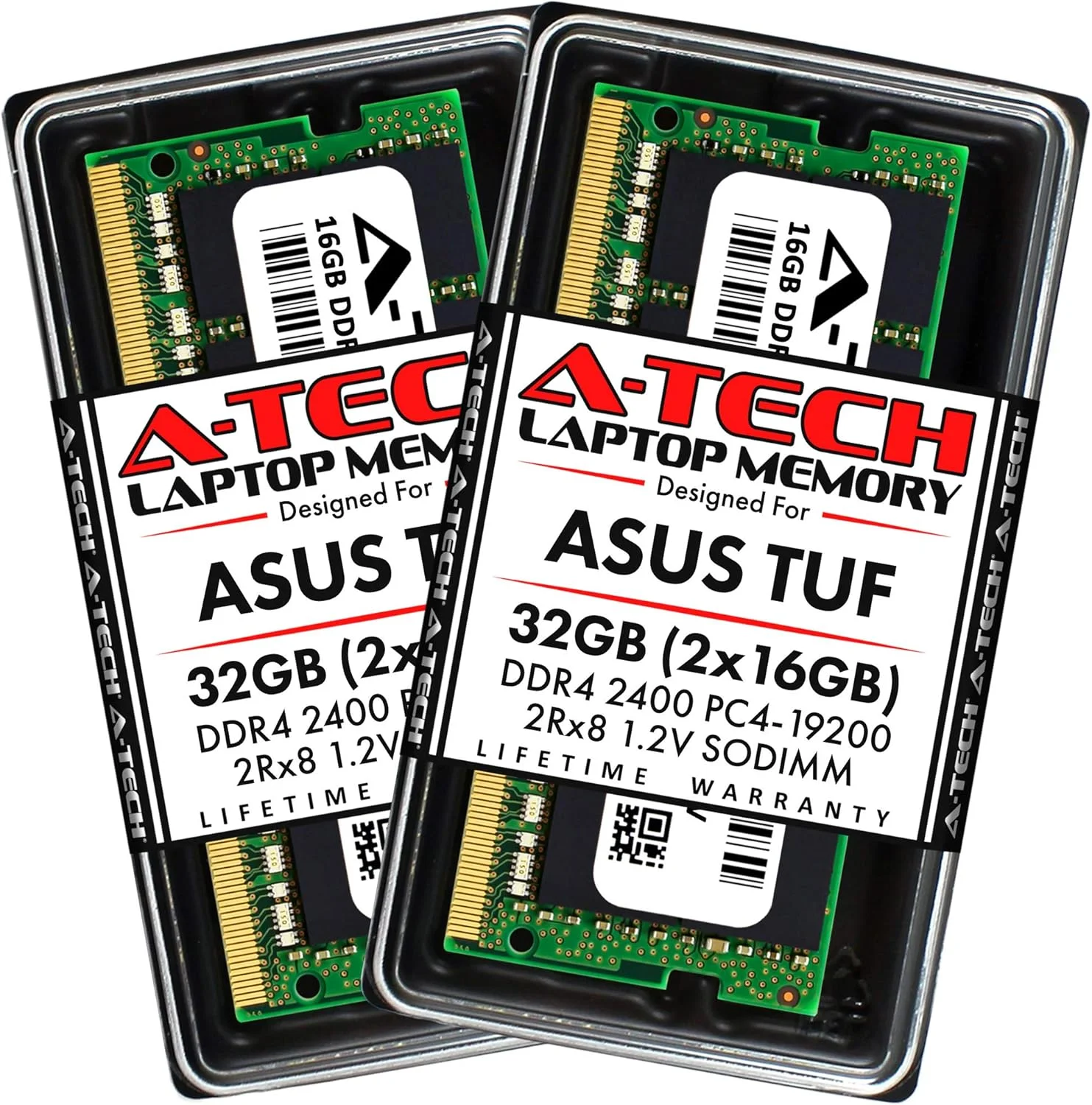 رم 32 گیگابایتی (2 عدد 16 گیگابایتی) A-Tech DDR4 2400MHz برای لپ‌تاپ‌های ASUS TUF FX505DD, FX505DT, FX505DU, FX505DV, FX505DY | کیت ارتقاء حافظه PC4-19200 SODIMM 260-Pin