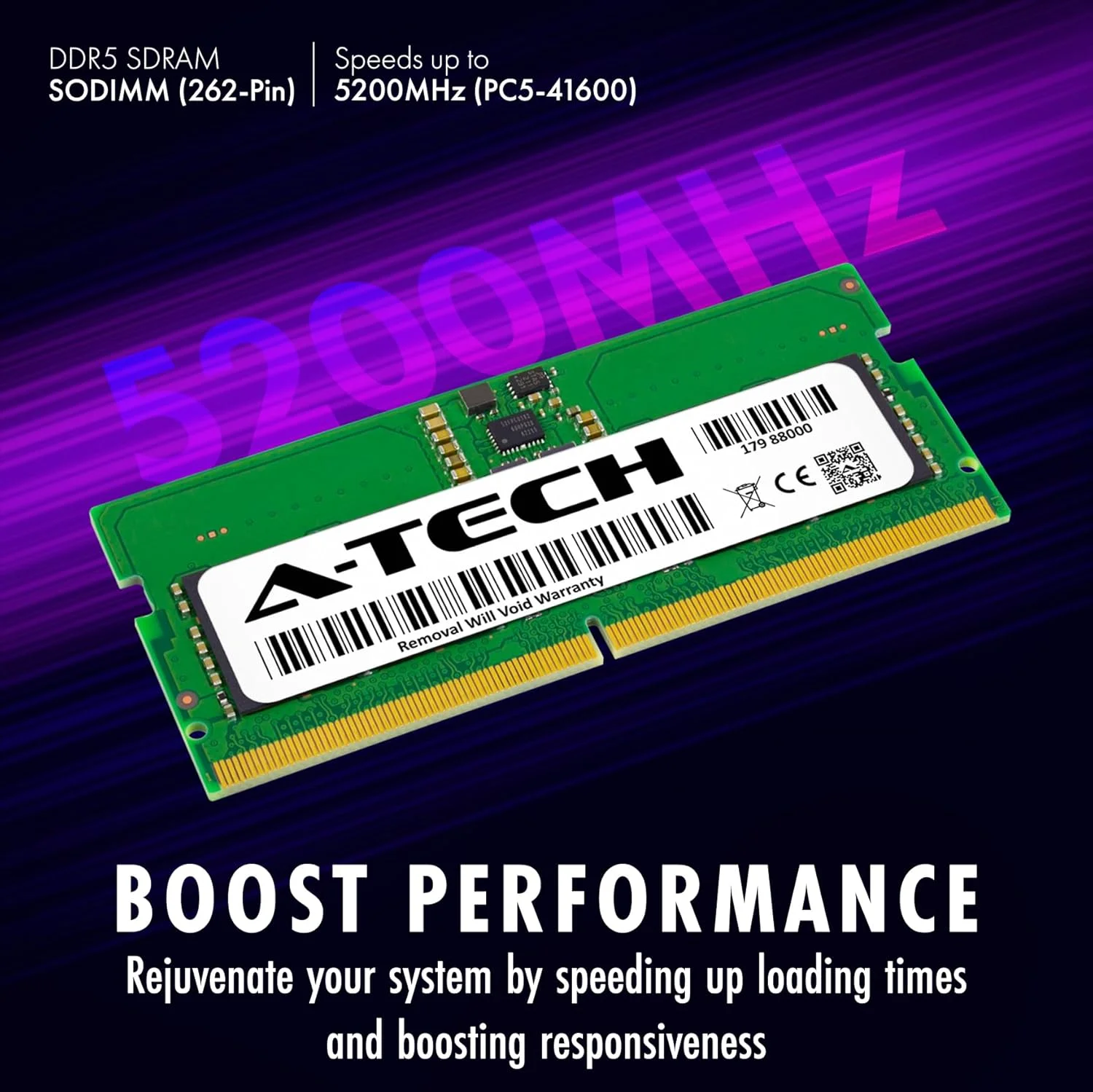 رم ۸ گیگابایتی A-Tech برای لپ تاپ های ASUS TUF Gaming F16 (2024) FX607, FX607JU, FX607JV, FX607VU | DDR5 5200MHz PC5-41600 SODIMM 1.1V 262-Pin Non-ECC SO-DIMM ارتقاء حافظه