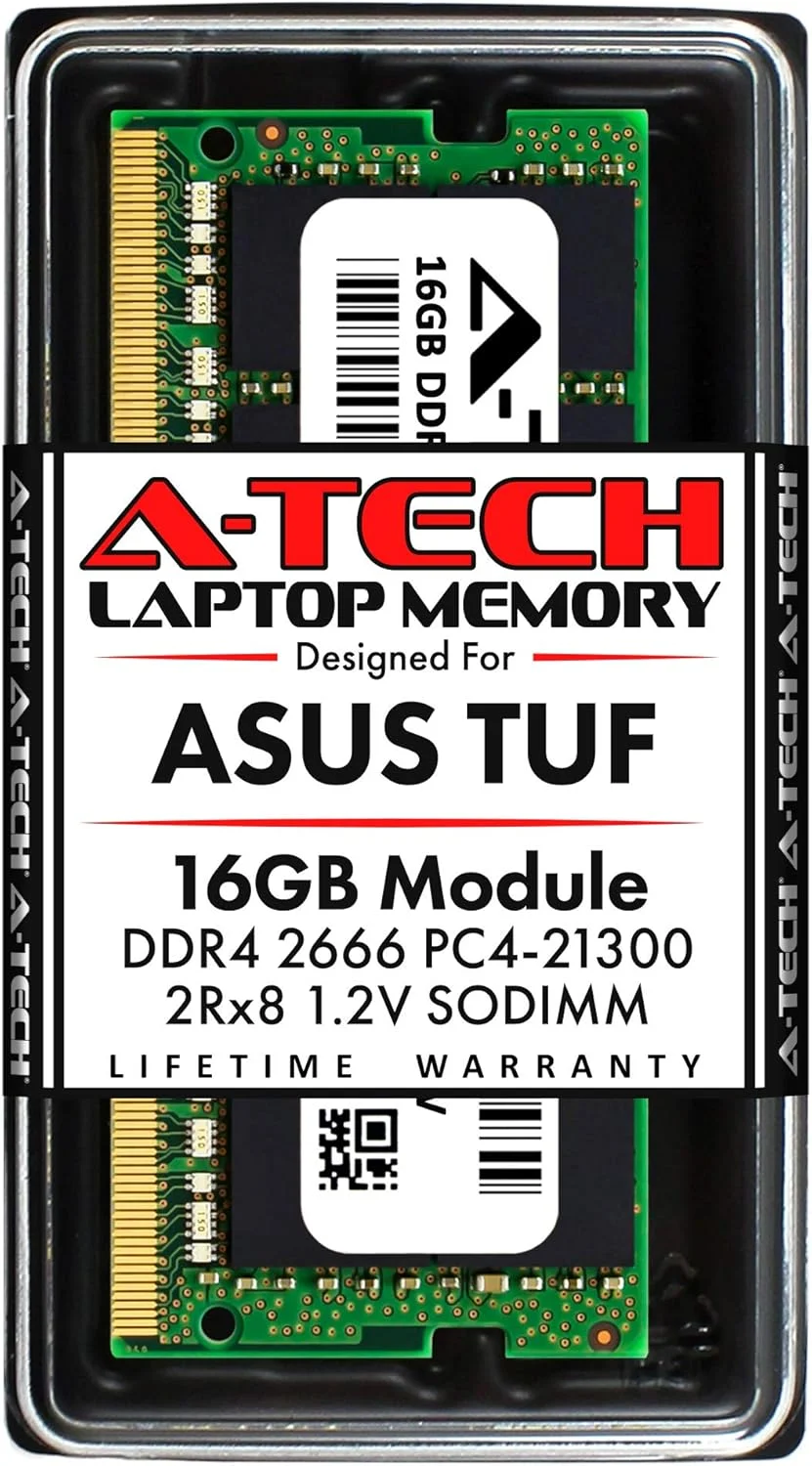 رم 16 گیگابایتی DDR4 2666MHz ای-تک برای لپ‌تاپ‌های ایسوس TUF FX505 و FX505GT | ماژول ارتقاء حافظه PC4-21300 SODIMM 260-Pin