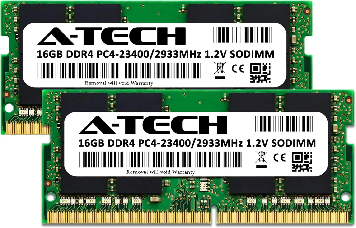 کیت 32 گیگابایتی (2x16 گیگابایتی) رم A-Tech برای لپ تاپ گیمینگ Acer Nitro 5 AN515-55-53E5 | DDR4 2933MHz SODIMM PC4-23400 (PC4-2933Y) ماژول های ارتقاء حافظه