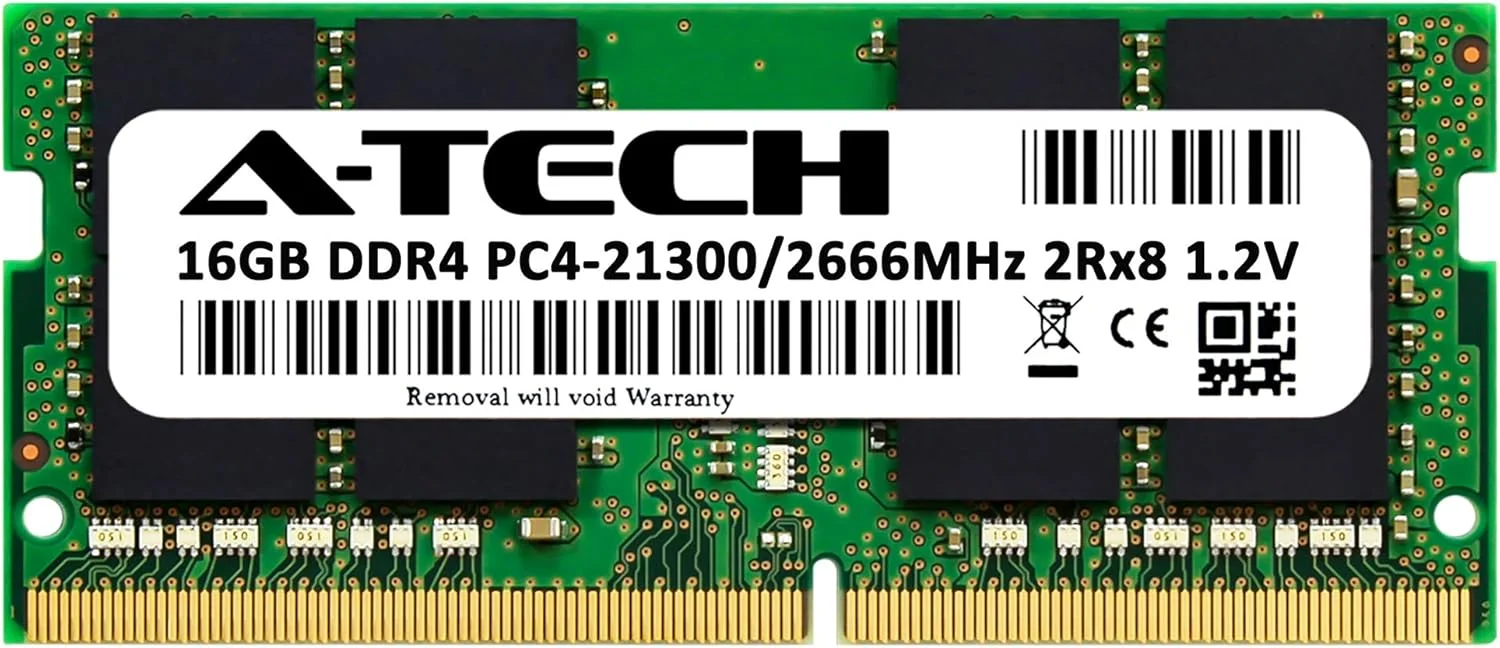 رم ۱۶ گیگابایتی A-Tech برای لپ تاپ گیمینگ ایسر نیترو ۵ AN515-53 | DDR4 2666MHz SODIMM PC4-21300 (PC4-2666V) ماژول ارتقاء حافظه