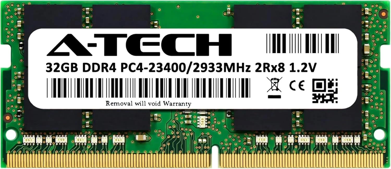 رم ۳۲ گیگابایتی A-Tech برای لپ تاپ گیمینگ Dell Alienware Area-51m R2، m15 R3 | DDR4 2933MHz PC4-23400 SODIMM 2Rx8 1.2V 260-Pin Non-ECC SO-DIMM رم ۳۲ گیگابایتی A-Tech برای لپ تاپ گیمینگ Dell Alienware Area-51m R2، m15 R3 | DDR4 2933MHz PC4-23400 SODIMM 2Rx8 1.2V 260-Pin Non-ECC SO-DIMM