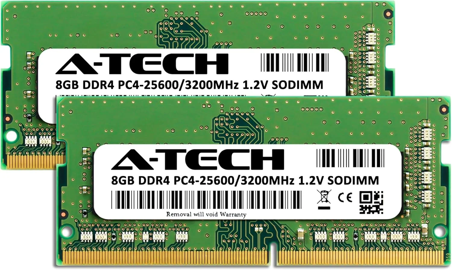 کیت ۱۶ گیگابایتی (2x8GB) رم A-Tech برای لپ تاپ های HP 250 G9 و 255 G9 | DDR4 3200MHz PC4-25600 SODIMM 1.2V 260-Pin Non-ECC SO-DIMM ارتقاء حافظه
