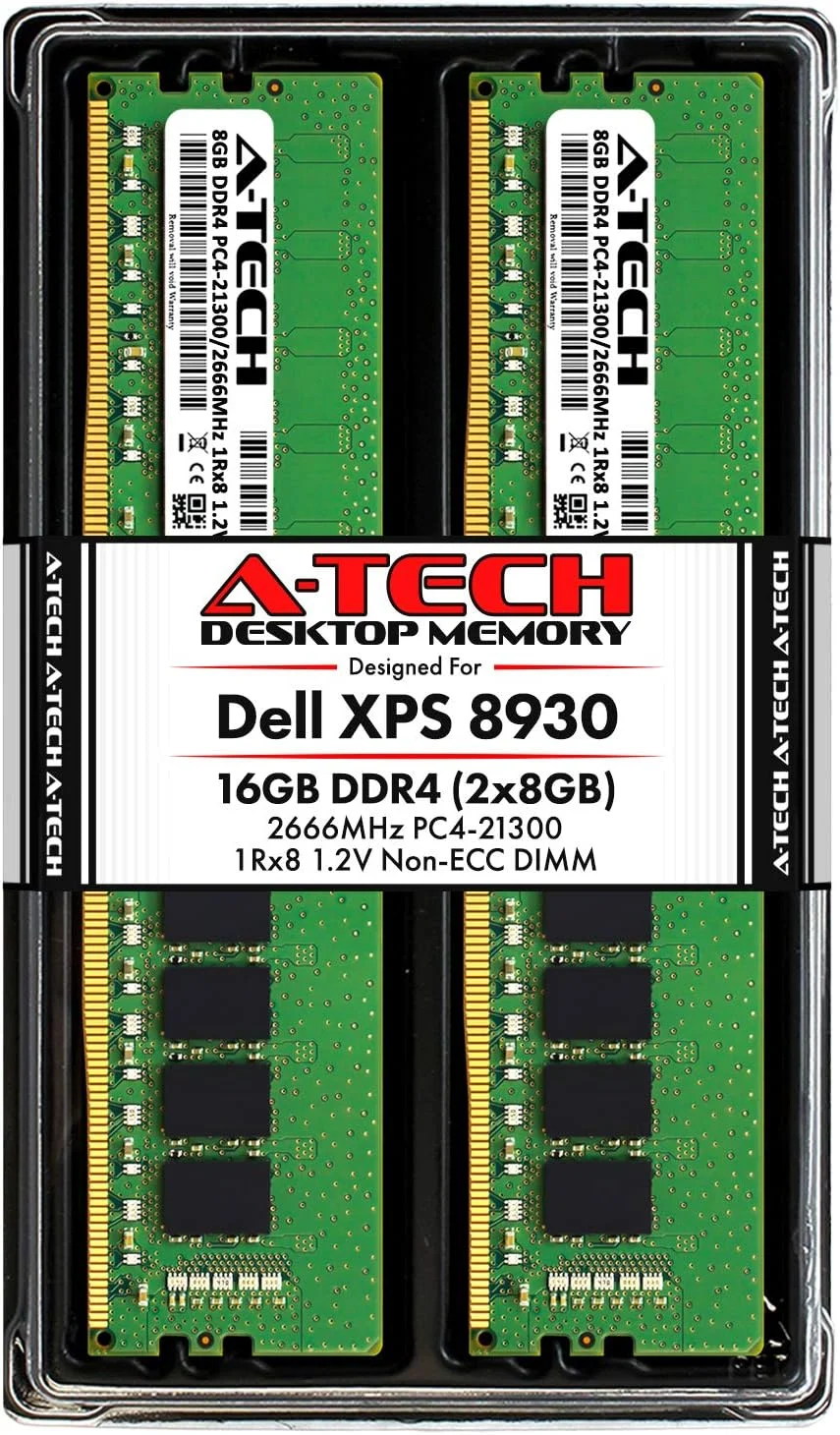 کیت رم 16 گیگابایتی A-Tech برای Dell XPS 8930 Tower - (2 عدد 8 گیگابایتی) DDR4 2666MHz PC4-21300 Non-ECC DIMM ارتقاء حافظه دسکتاپ