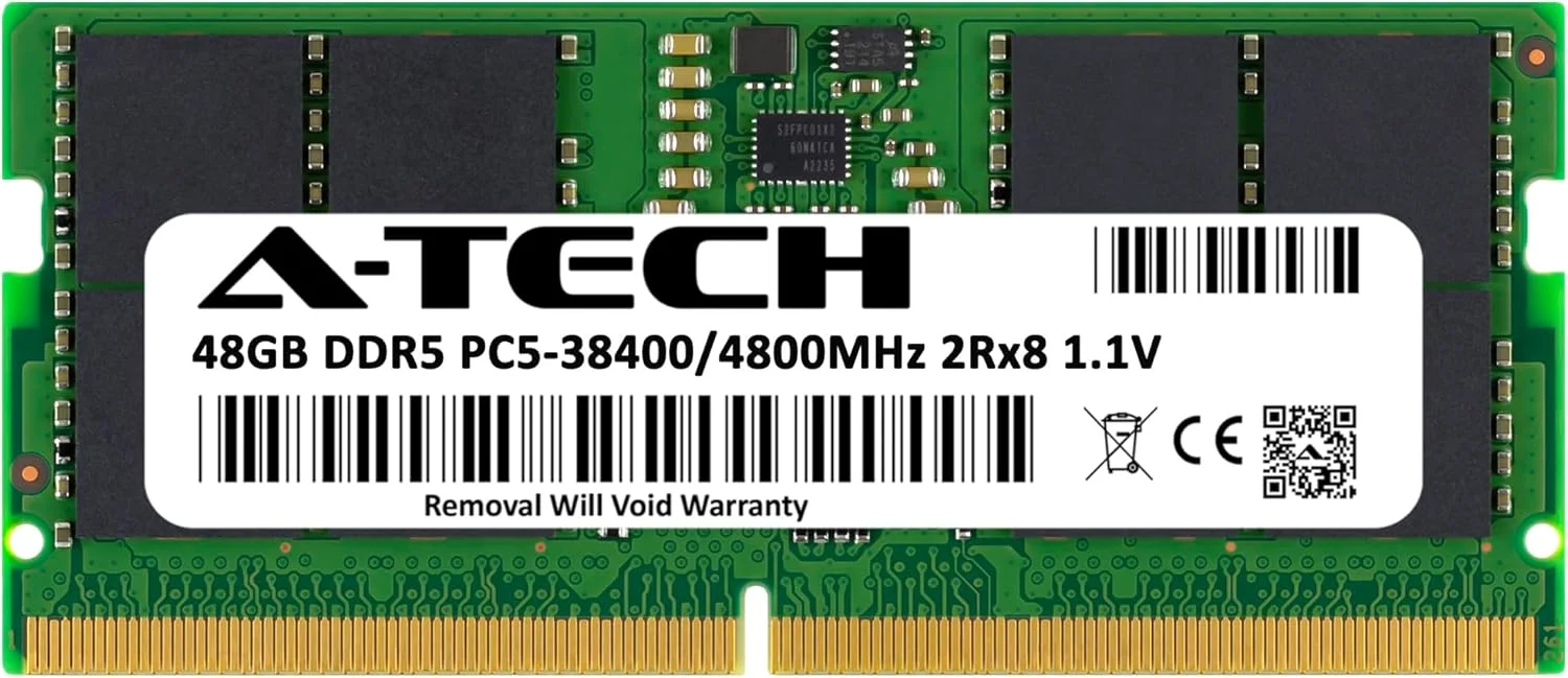 رم 48 گیگابایتی A-Tech برای لپ تاپ گیمینگ HP OMEN 16 16-wf0097nr | DDR5 4800MHz PC5-38400 SODIMM 2Rx8 1.1V 262-Pin Non-ECC SO-DIMM