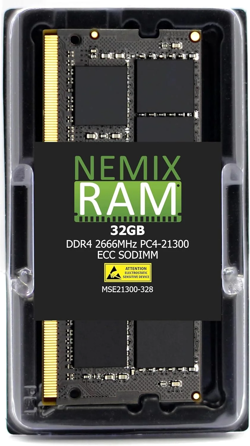 رم ۳۲ گیگابایتی نمیکس (۱X۳۲GB) DDR4 2666MHZ PC4-21300 2Rx8 1.2V CL19 260-PIN ECC SODIMM سازگار با سامسونگ M474A4G43MB1-CTD حافظه غیر بافر ECC