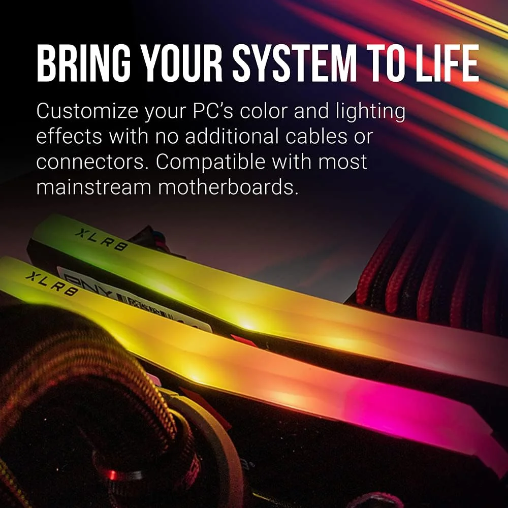 PNY XLR8 Gaming رم 16 گیگابایت (2x8 گیگابایت) DDR4 DRAM 3200 مگاهرتز (PC4-25600) CL16 1.35 ولت RGB دو کاناله دسکتاپ (DIMM) حافظه – MD16GK2D4320016XRGB