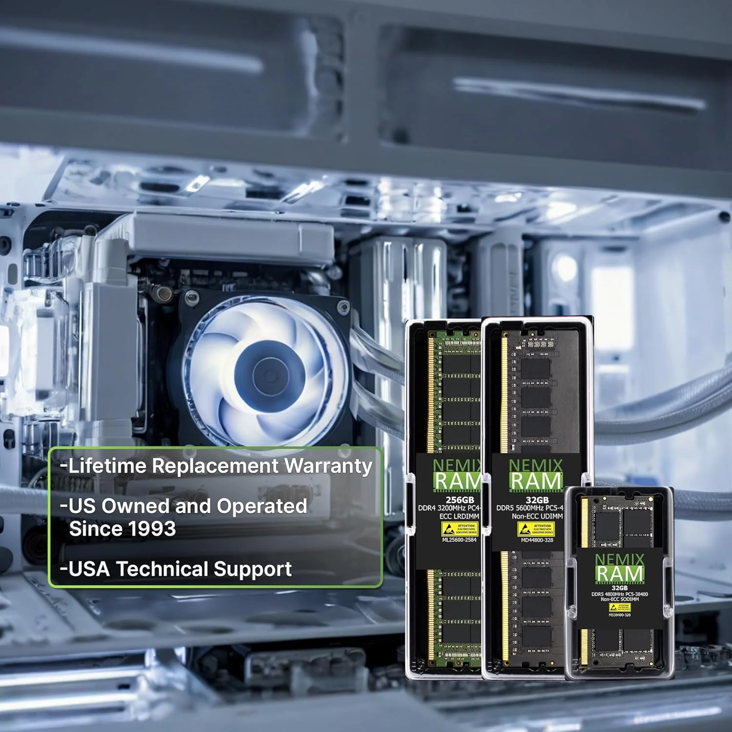 رم NEMIX با ظرفیت 64 گیگابایت (1X64GB) DDR4 2933MHZ PC4-23400 4Rx4 1.2V CL21 288-PIN ECC LRDIMM سازگار با حافظه سرور کاهش بار Samsung M386A8K40CM2-CVF