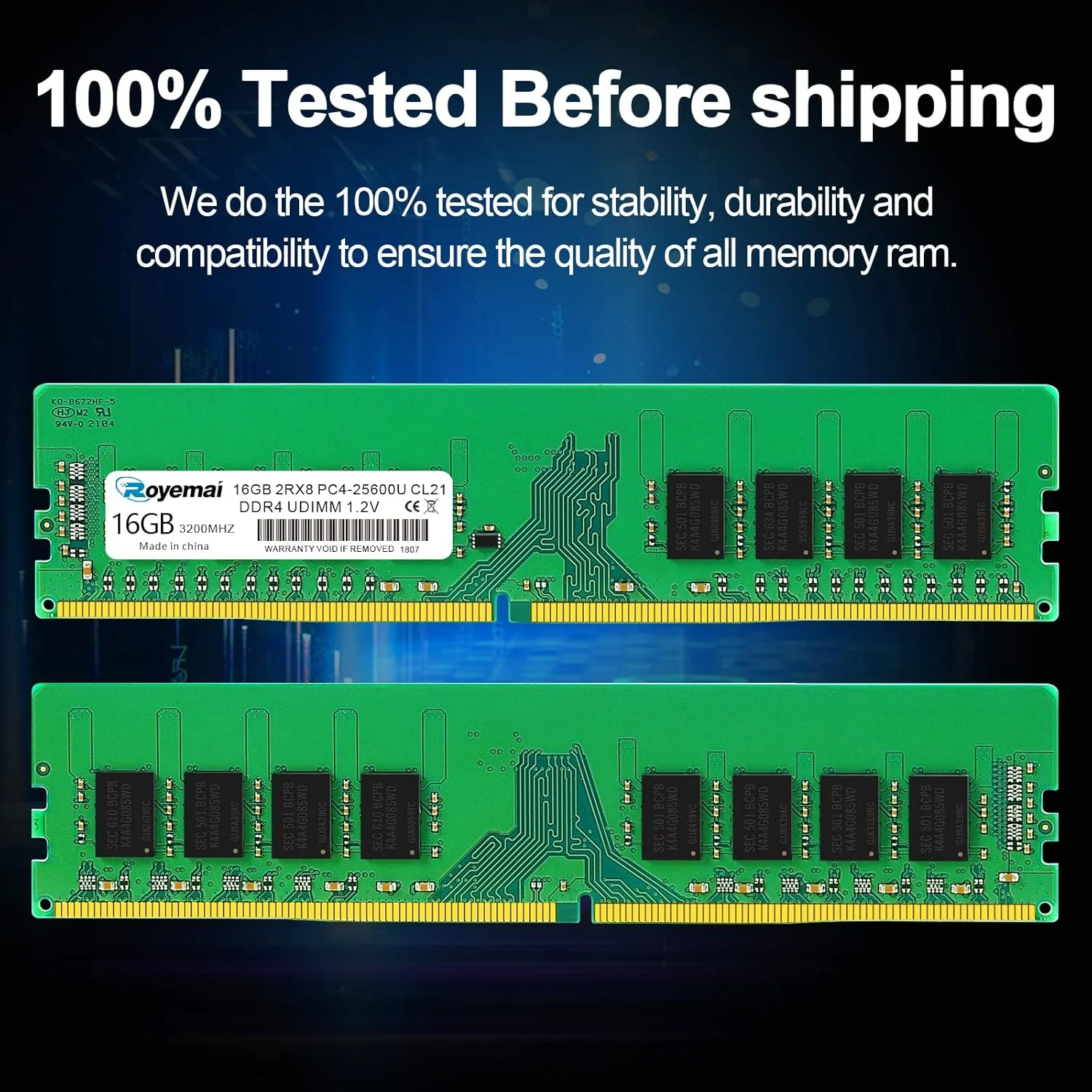 کیت 32 گیگابایتی PC4-25600 DDR4 3200 32 گیگابایت (2x16 گیگابایت) رم PC4 25600U 3200MHZ 2Rx8 288-پین 1.2 ولت 32G ارتقاء حافظه برای دسکتاپ