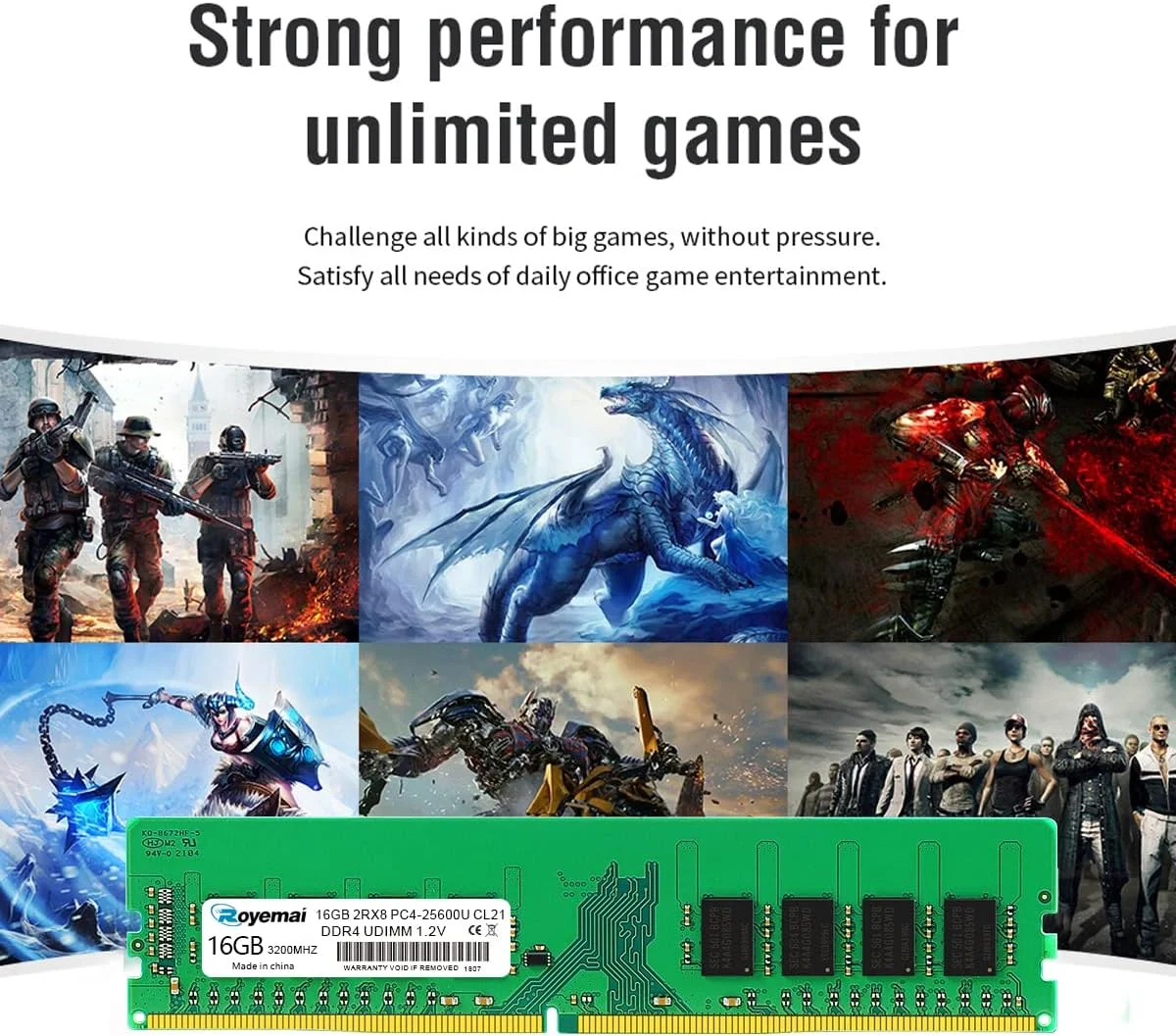 کیت 32 گیگابایتی PC4-25600 DDR4 3200 32 گیگابایت (2x16 گیگابایت) رم PC4 25600U 3200MHZ 2Rx8 288-پین 1.2 ولت 32G ارتقاء حافظه برای دسکتاپ