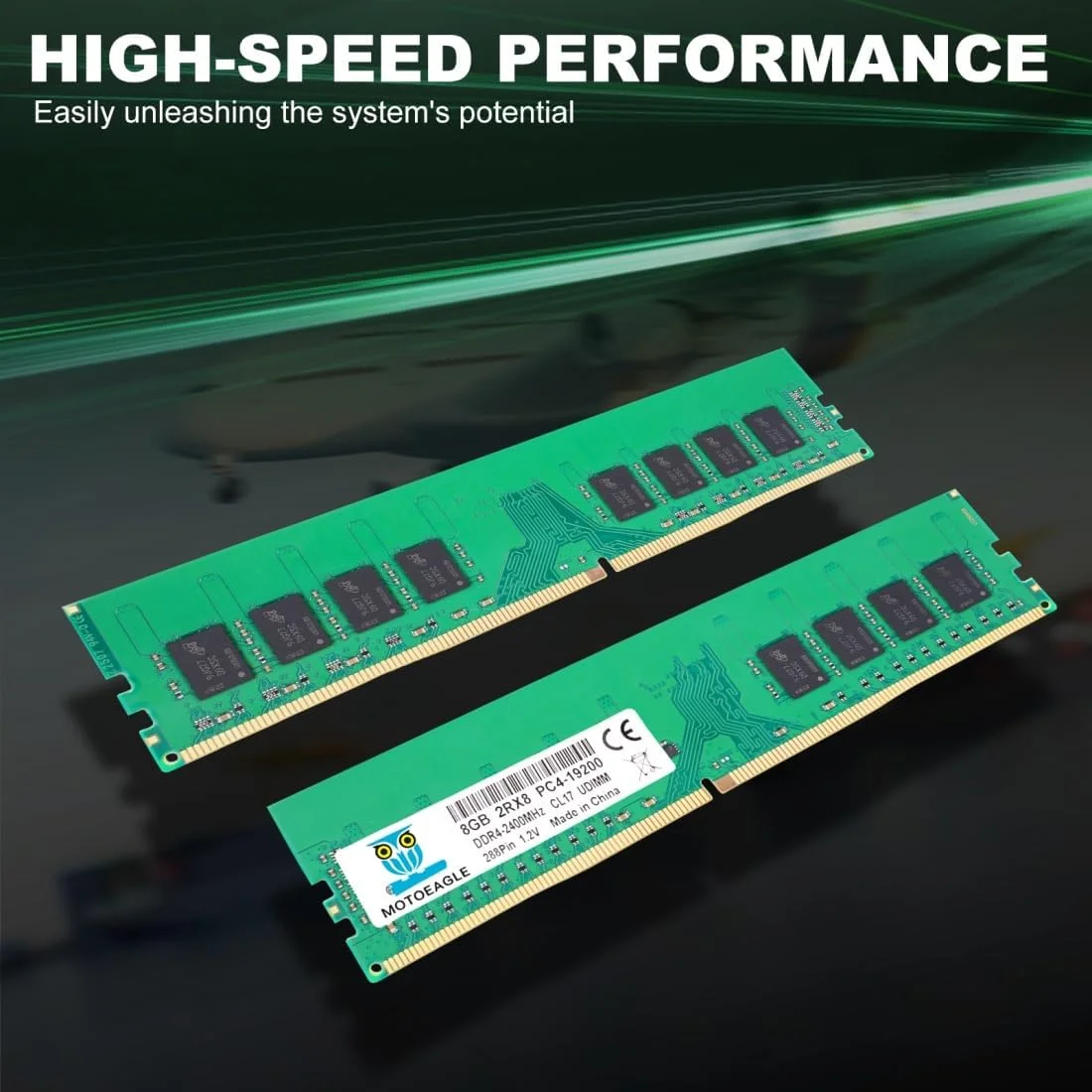 کیت حافظه رم 16 گیگابایت DDR4 دو عدد 8 گیگابایتی 2400 مگاهرتز UDIMM 2RX8 PC4-19200 DDR4-2400T CL17 DIMM Non-ECC