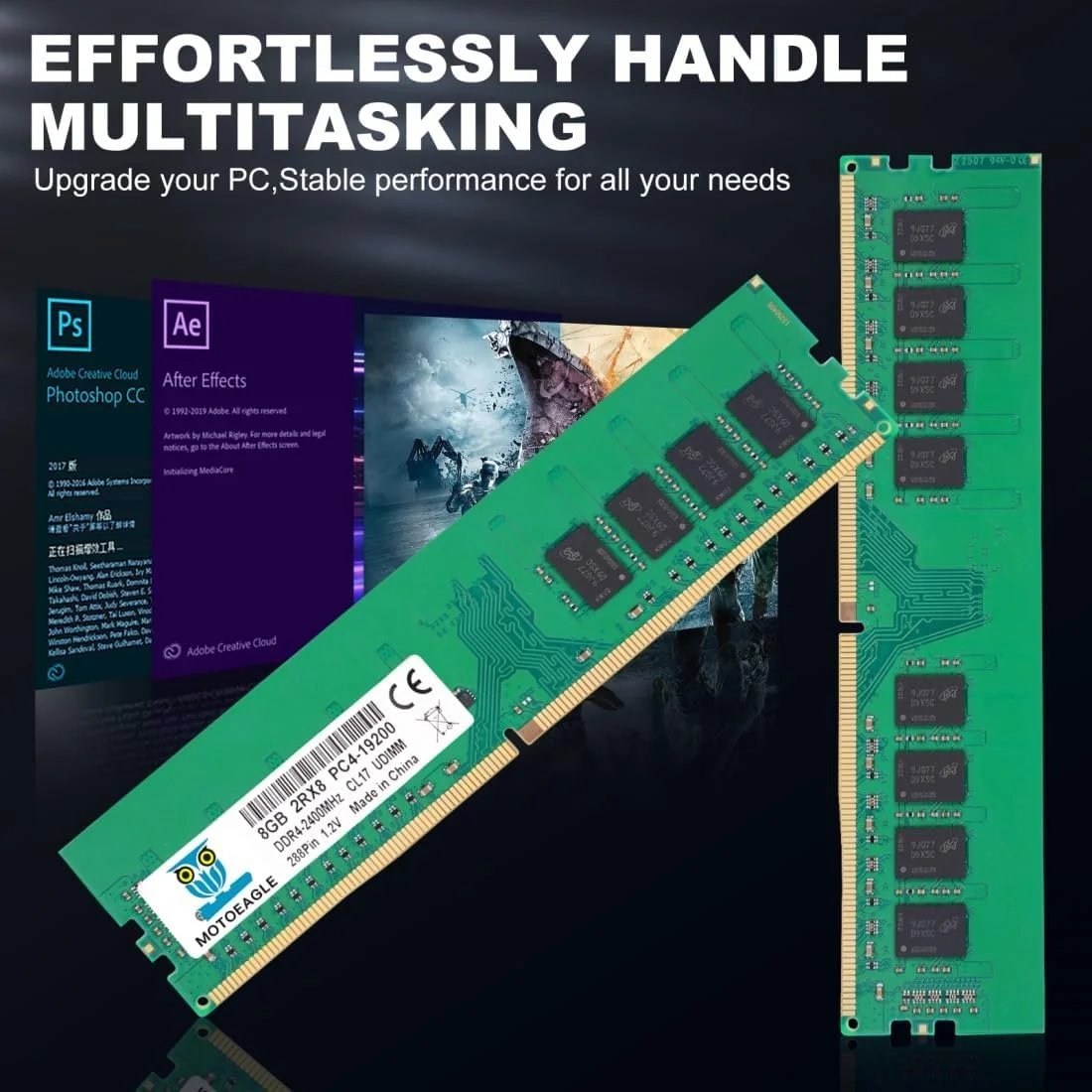 کیت حافظه رم 16 گیگابایت DDR4 دو عدد 8 گیگابایتی 2400 مگاهرتز UDIMM 2RX8 PC4-19200 DDR4-2400T CL17 DIMM Non-ECC