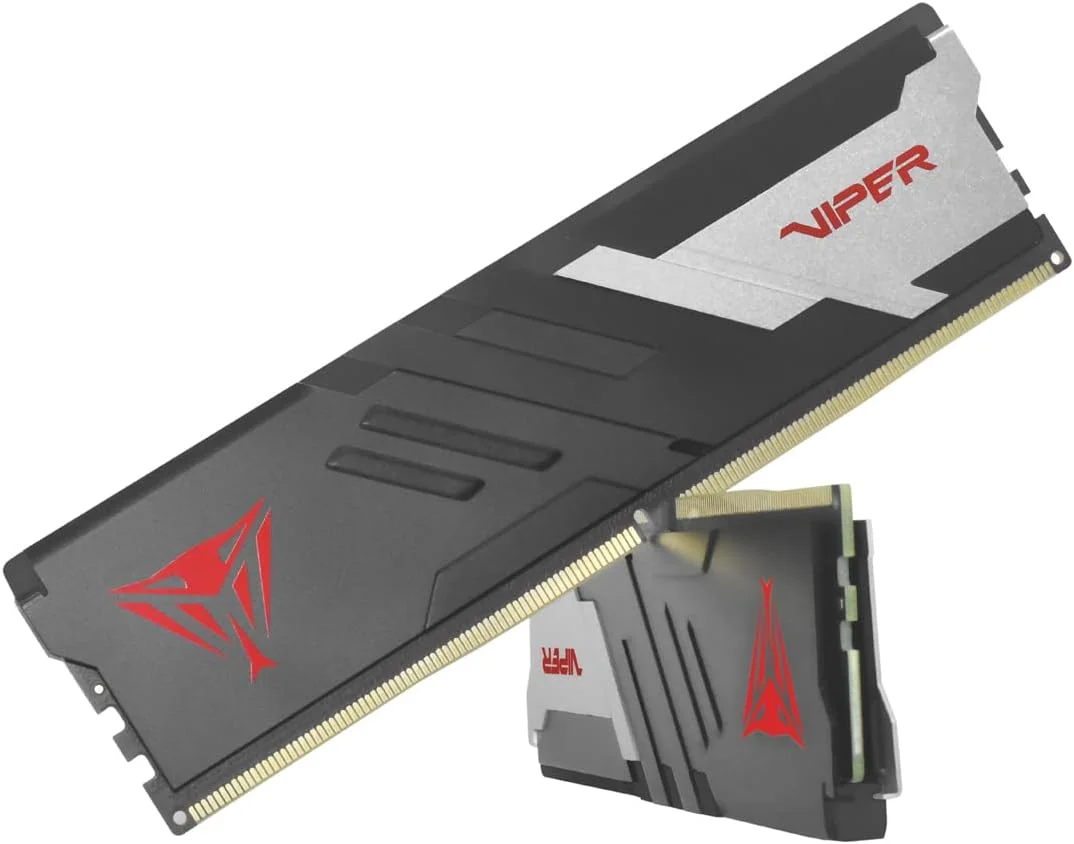 رم دسکتاپ Patriot Memory Viper Venom DDR5 با ظرفیت 64 گیگابایت (2 عدد 32 گیگابایتی) سرعت 6000 مگاهرتز CL36 1.35 ولت UDIMM، سازگار با Intel XMP/AMD Expo