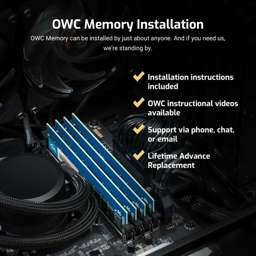 حافظه رم ورک استیشن سرور OWC 32GB (2x16GB) DDR4 3200MHz PC4-25600 CL22 1RX8 ECC Unbuffered UDIMM 1.2V 288-pin