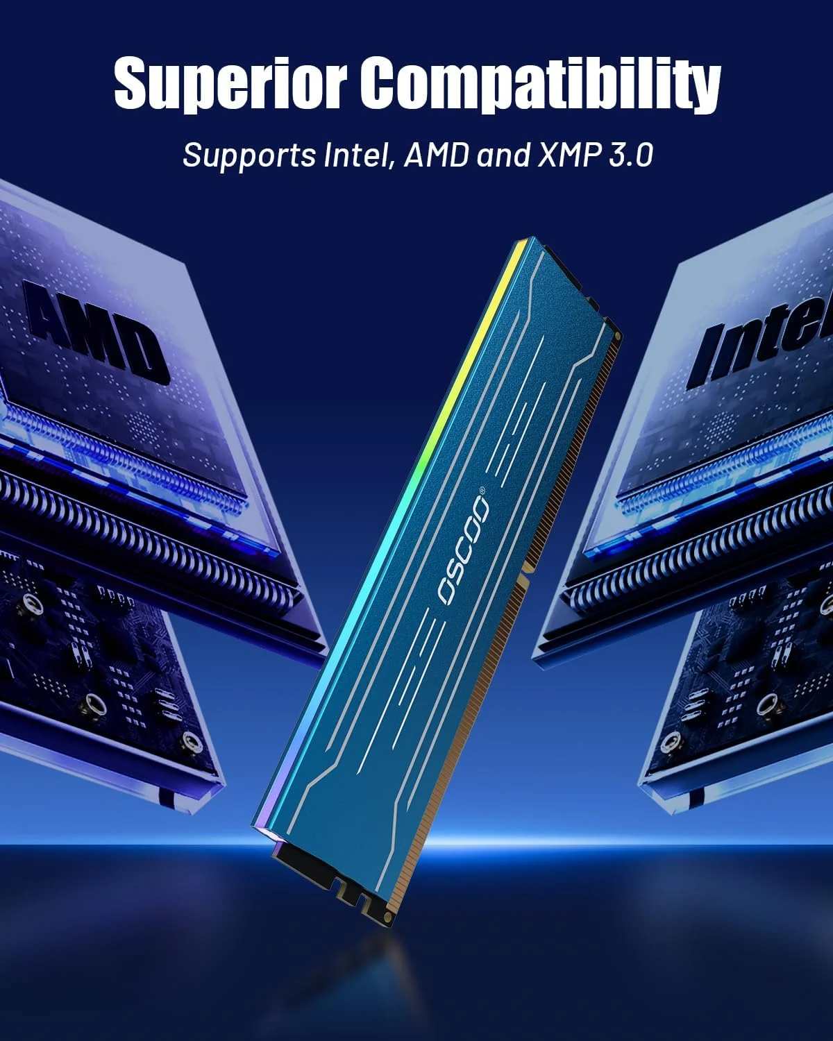 کیت رم دسکتاپ DDR4 شانزده گیگابایت (2×8GB) 3600MHz CL22 RGB – حافظه گیمینگ دو کاناله با نورپردازی RGB آدرس پذیر، Intel XMP 3.0 & AMD Expo Ready، DIMM های اورکلاک برای کامپیوترهای شخصی