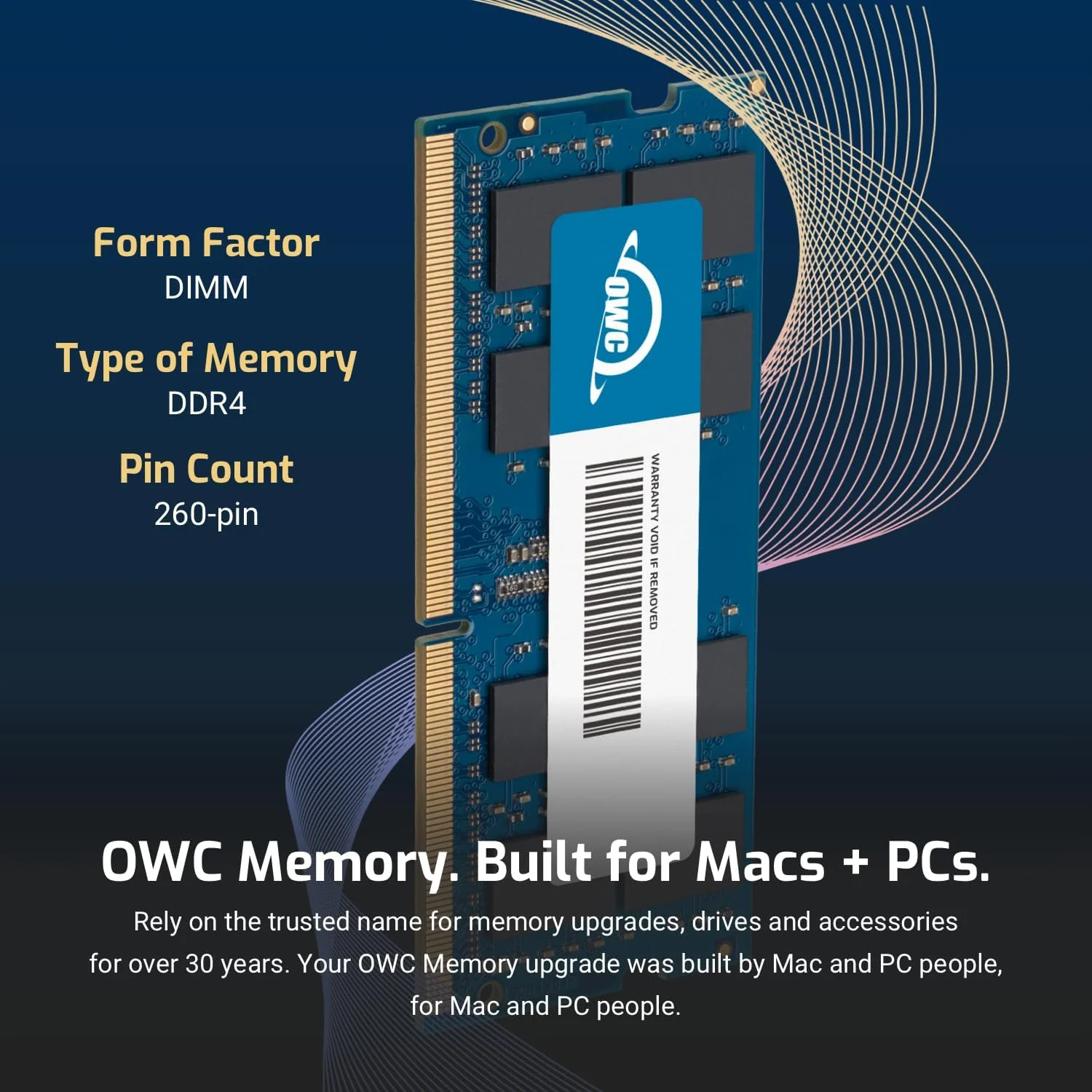 ارتقاء رم OWC با ظرفیت 128 گیگابایت (4 عدد 32 گیگابایتی) PC21300 DDR4 2666MHz 260pin SO-DIMM سازگار با iMac 27 اینچی با صفحه نمایش رتینا 5K (اوایل 2019 و بالاتر) و کامپیوترهای سازگار (OWC2666DR4S128S)