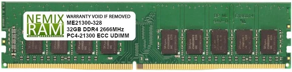 رم نِمیکس 32 گیگابایت (1X32GB) DDR4 2666MHZ PC4-21300 2Rx8 1.2V CL19 288-PIN ECC Unbuffered UDIMM سازگار با Samsung M391A4G43MB1-CTD